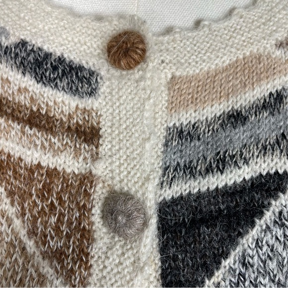 La Vicunita Baby Alpaca Multi Colored Cardigan Abstract print Sweater XL - Picture 11 of 11